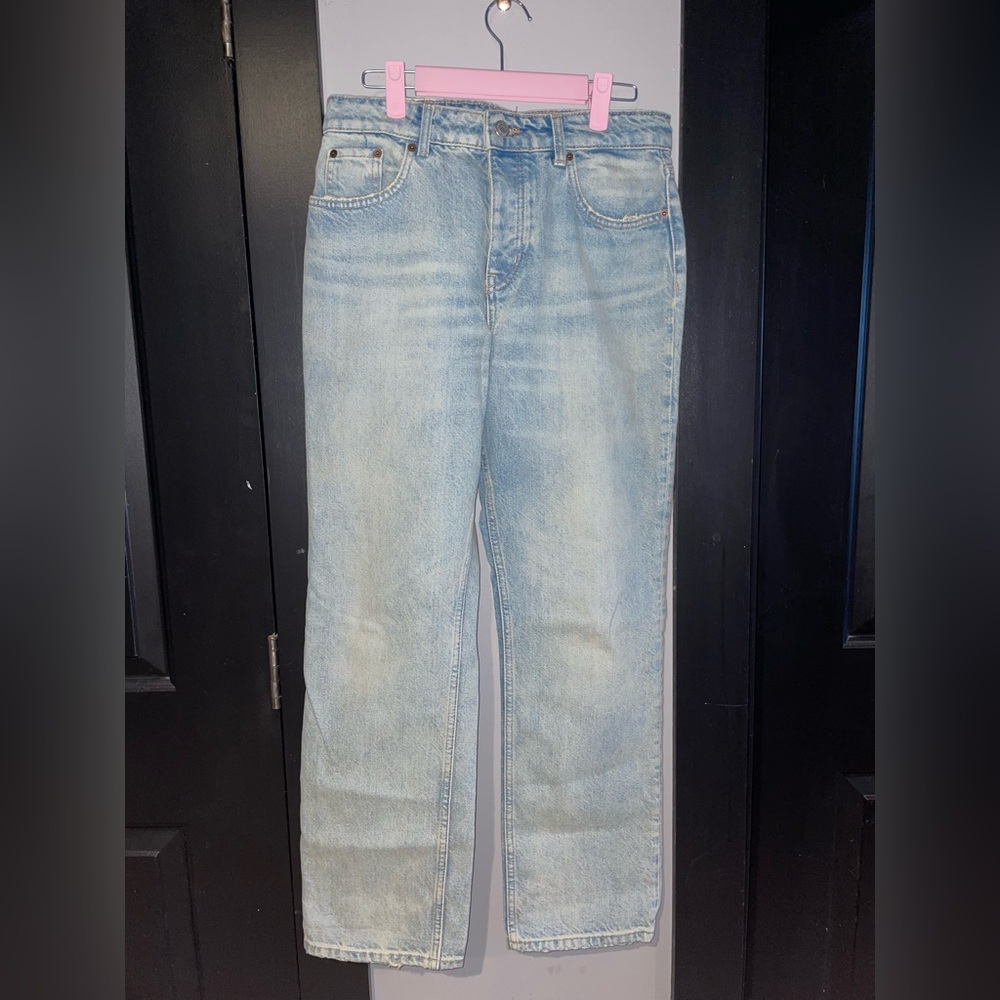 Zara Men's Faded Blue Straight Jeans